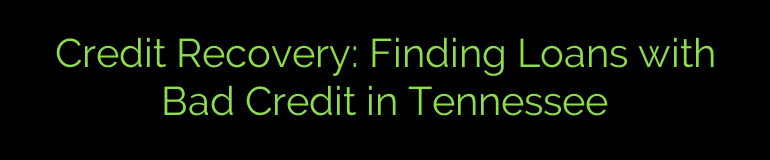 Credit Recovery: Finding Loans with Bad Credit in Tennessee